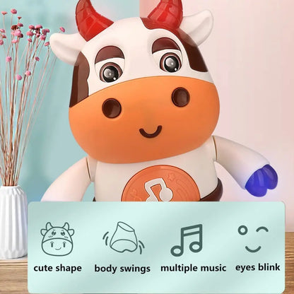 Baby Cow Musical Toy with LED Lights & Music - Preschool Educational Learning Toy ( Battery Not Included )