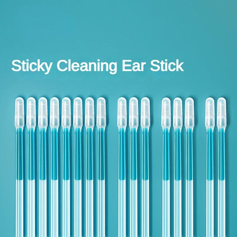 Disposable Sticky Ear Swabs Pick - Soft Silicone Ear Wax Removal Tool for Adults, Kids - Earwax Remover