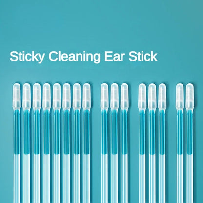 Disposable Sticky Ear Swabs Pick - Soft Silicone Ear Wax Removal Tool for Adults, Kids - Earwax Remover