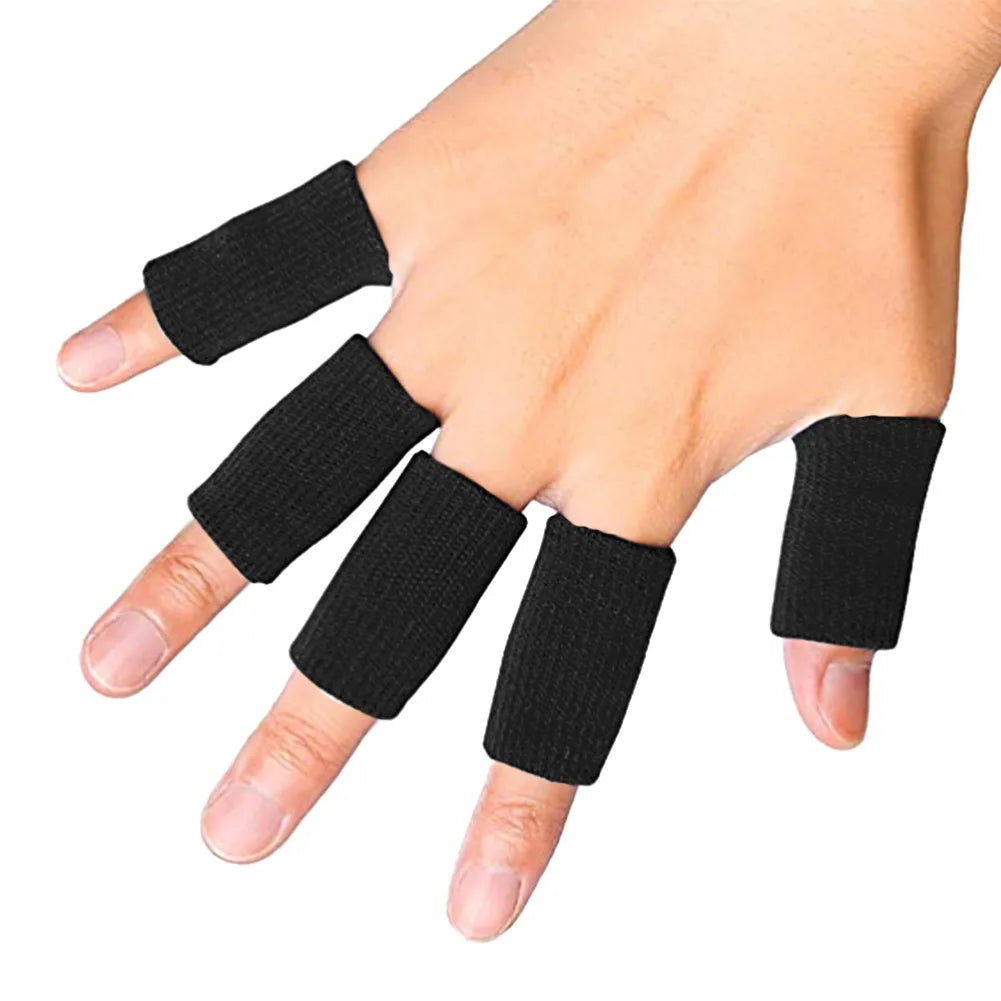 10Pcs Finger Sleeves Support and Thumb Splint Brace - Elastic Finger Tape for Arthritis, Ideal for Basketball, Tennis, Baseball, and Volleyball