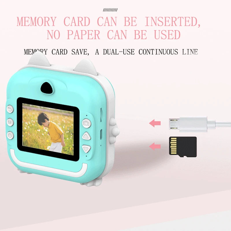 Kids Instant Camera with 2.4-Inch IPS Screen: Full HD Instant Print Digital Camera with Light and Lanyard – Perfect Birthday Gift for Boys and Girls
