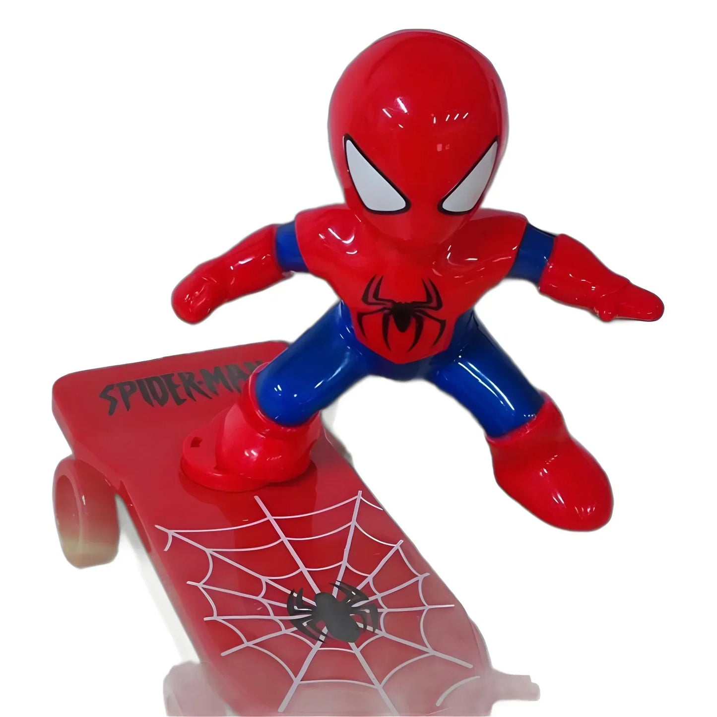 New Spiderman Automatic Flip Rotation Skateboard – Electric Music Stunt Car Toy with Acousto-Optic Lights | Christmas Anime Gift