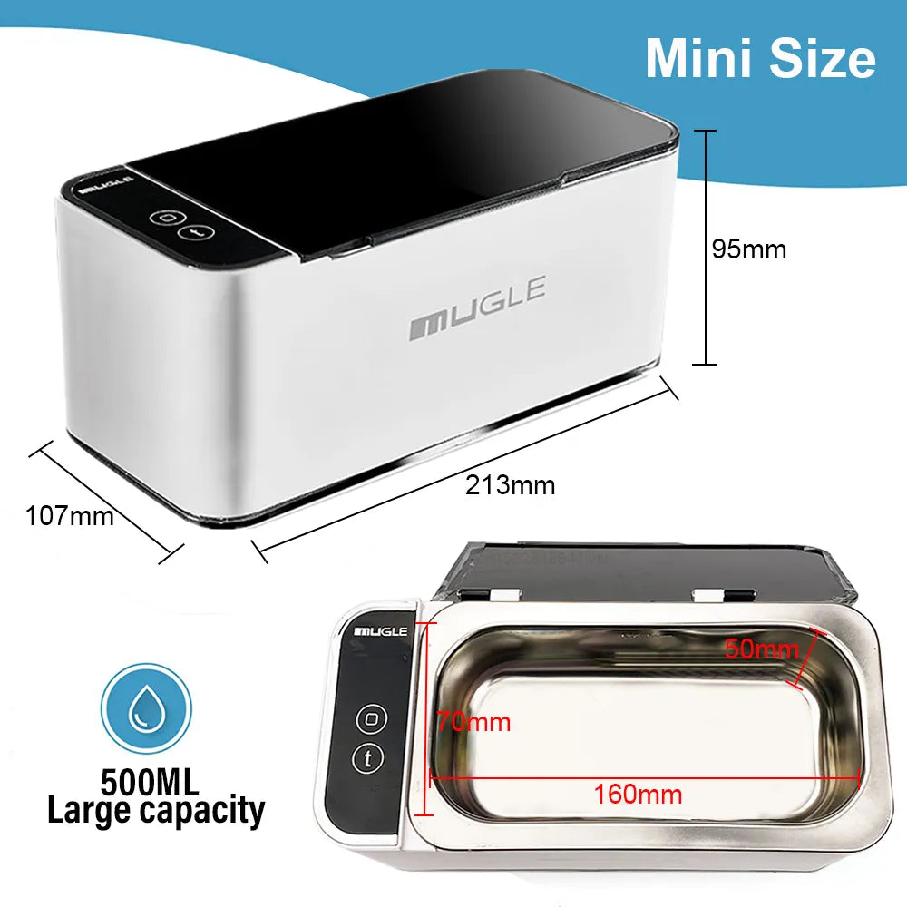 500ML Ultrasonic Cleaner: 35W Ultrasonic Jewelry & Glasses Cleaning Machine - Efficient Ultrasound Washing Bath