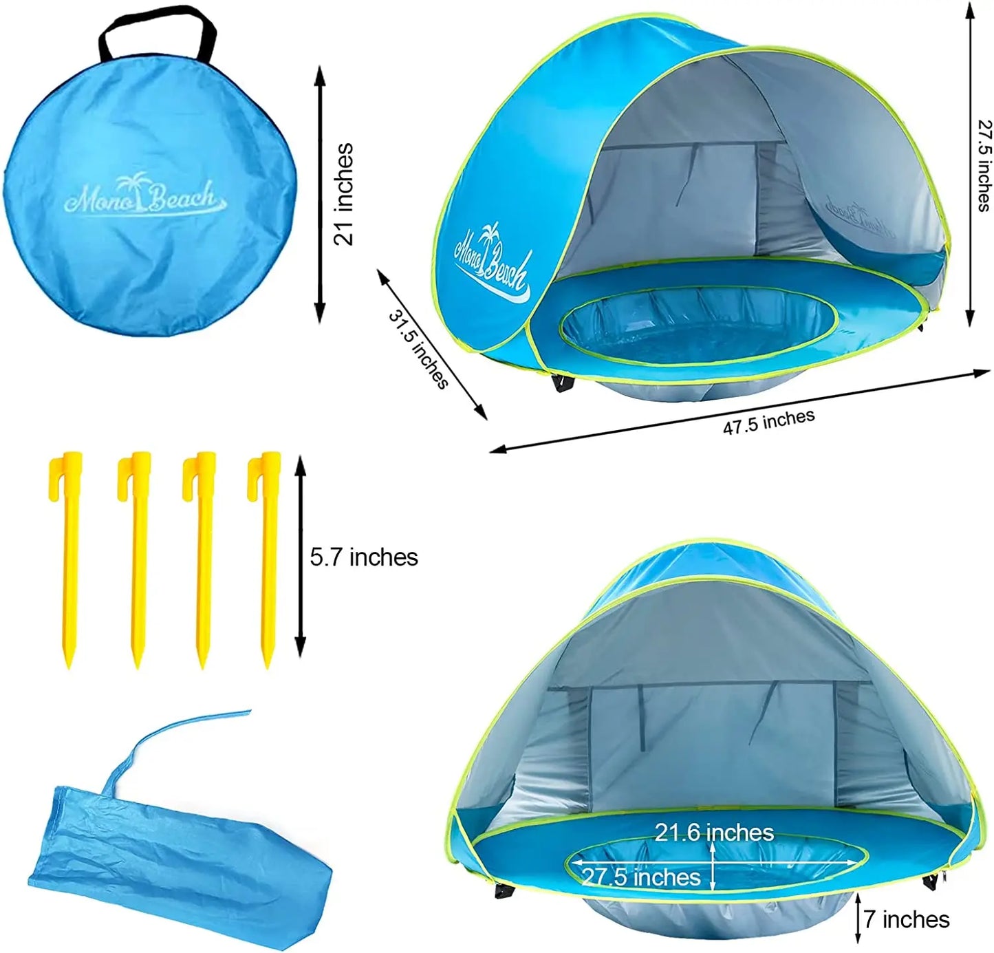 Baby Beach Tent with UV Protection - Sun Shelter & Shade Pool for Infant Outdoor Play, Swimming Pool House Toy for Kids