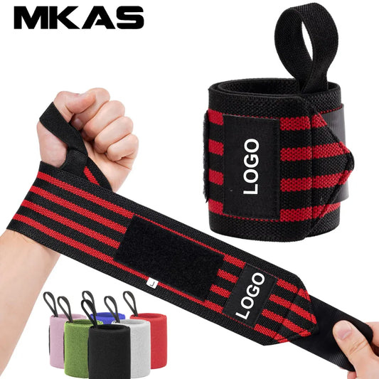 1 Pair Wristband Wrist Support Brace | Extra Strength Weight Lifting Wrist Wraps | Fitness Gym Training | Custom Logo Available