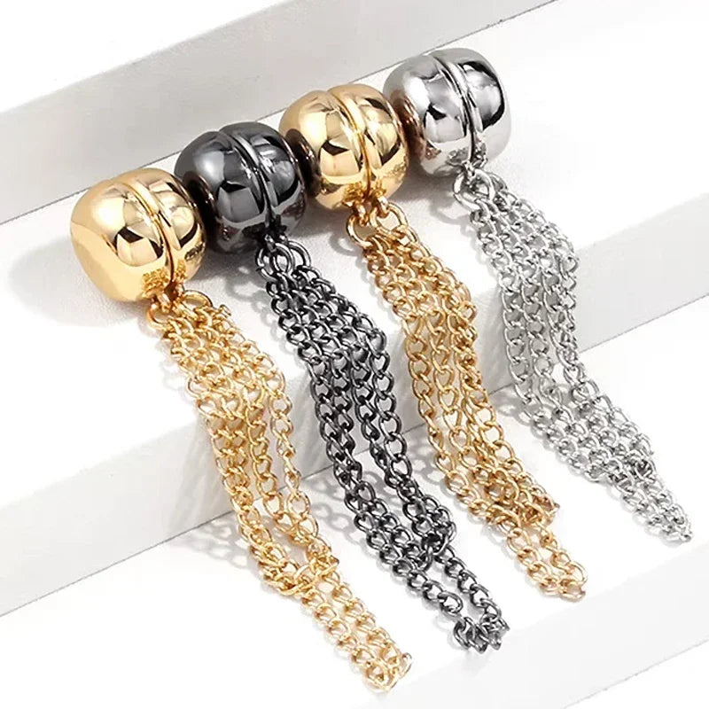 Chain Magnetic Buckle Brooch for Pants - Exquisite Alloy Hooks for DIY Sewing, Roll-Up Shorts and Trouser Legs