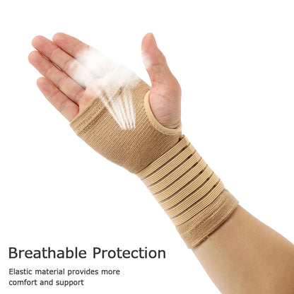 Sports Safety Wristband Pair - Elastic Bandage Wrist Support for Arthritis, Sprains, Carpal Tunnel - Hand Shaping Sweatband