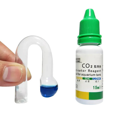 DIY Aquarium CO2 Indicator Kit : Fish Tank Glass Liquid Tester for Plants - Monitor CO2 System Solution with Drop Checker - 15ml Capacity