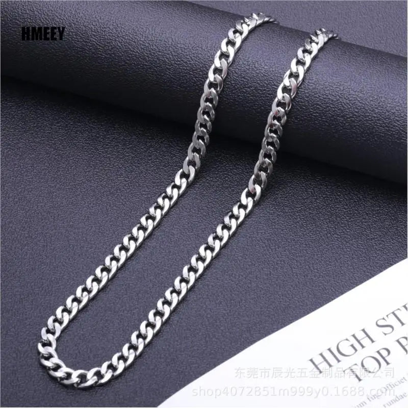 Hmeey Long Stainless Steel Chain Necklace | Hip Hop Fashion for Women & Men | Choker Jewelry Accessories for Valentine's Day