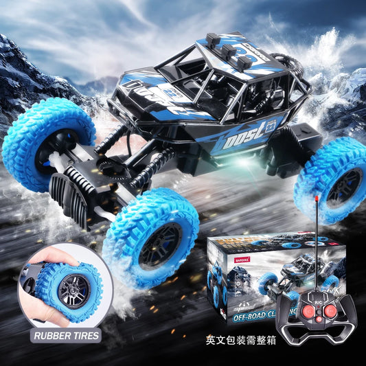 Remote Control Off-Road Toy Car - Colorful Flashing Lights and Rubber Wheels, Ideal Christmas Gift for Children