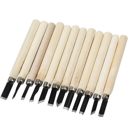 Wood Carving Chisels Knife Set - 12pcs/8Pcs for Basic and Detailed Woodworking DIY Projects - Hand Tools for Gouges and Precision Cuts