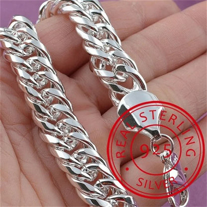 Fine 925 Sterling Silver Chain Bracelet | Solid Design for Men & Women | Noble Fashion Jewelry | Perfect Gift for Parties & Weddings