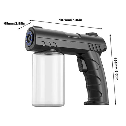 280ml Wireless Electric Sanitizer Sprayer – USB Nano Blue Light Steam Spray Disinfection Gun for Barber and Home Garden