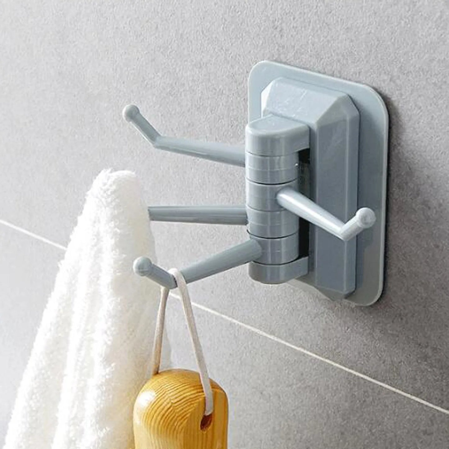 Strong Self-Adhesive Wall 4 Hook Key Holder - No Drilling Needed, Kitchen Towel Hanger Hooks, Home Storage Accessories