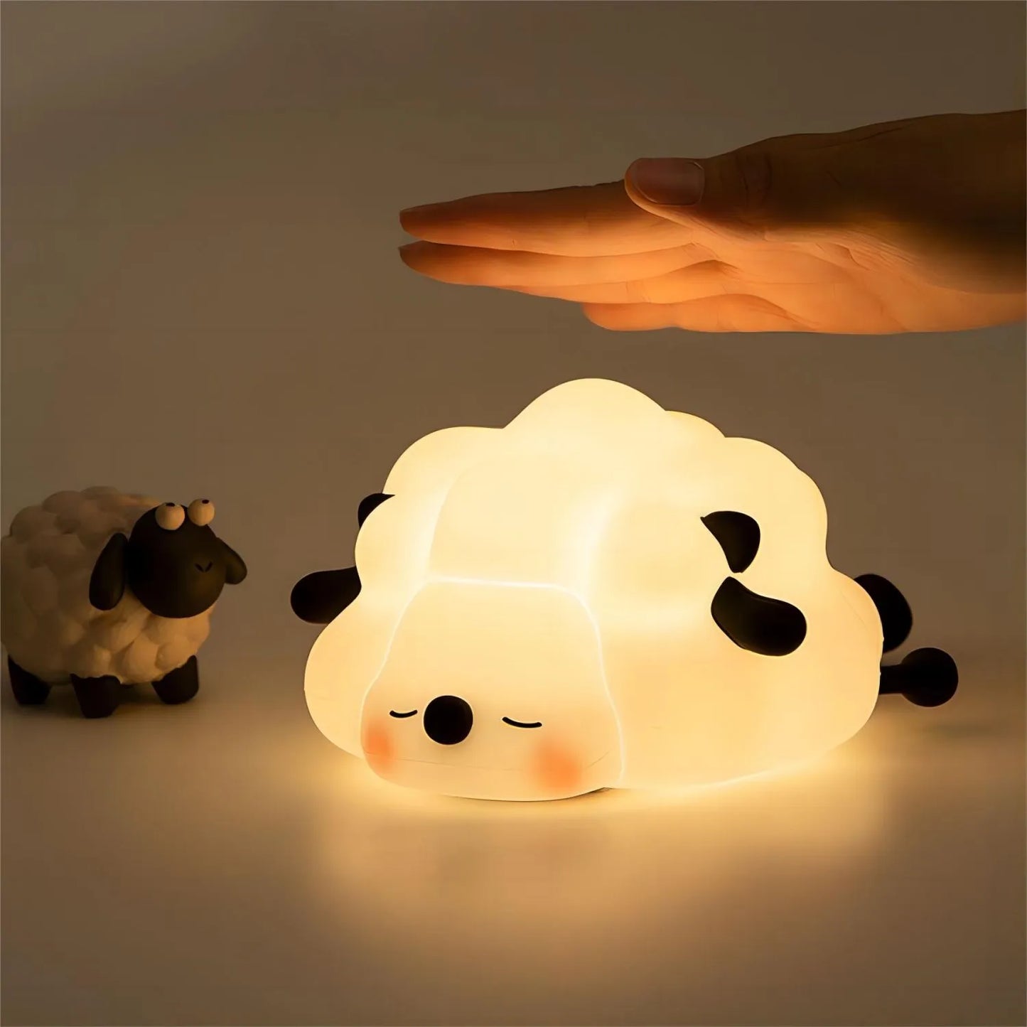 Silicone LED Night Lights: Cute Sheep, Panda, Rabbit Lamp - USB Rechargeable Bedside Decor with Timing Function for Kids, Baby, Perfect Birthday Gift