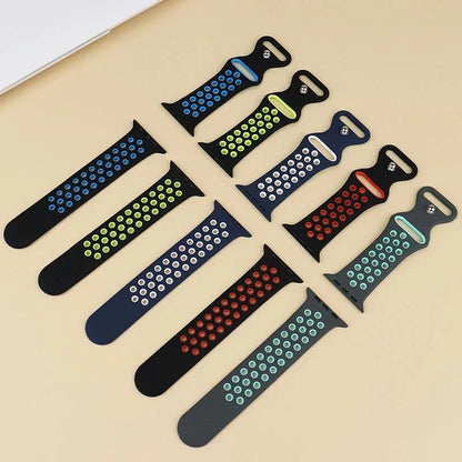 Sport Strap for Apple Watch - Silicone Bands for 40mm, 41mm, 42mm, 44mm, 45mm, and Ultra 2, Compatible with iWatch Series 9, 8, SE, 7, 3