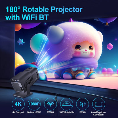 Magcubic 4K Android 11 Projector – Native 1080P, 390 ANSI, Dual WiFi 6, BT 5.0, Portable Cinema, Upgraded HY300