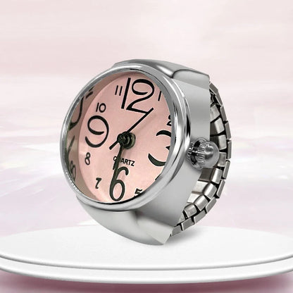 New Ring Watch – Creative Circular Dial with Alloy Shell, Hot Selling Finger Ring Style for Men and Women Couples