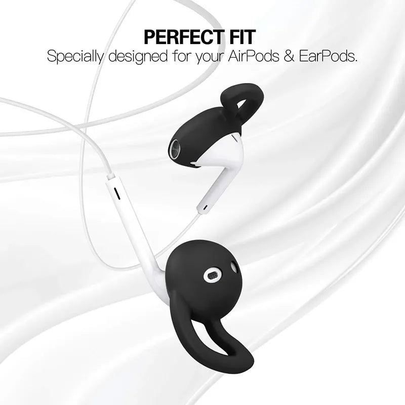 1/6 Pairs Silicone Cover for Apple Airpods - Anti-Slip Earpods Eartip Cap - Protective Sleeve with Hook Earphone Accessories