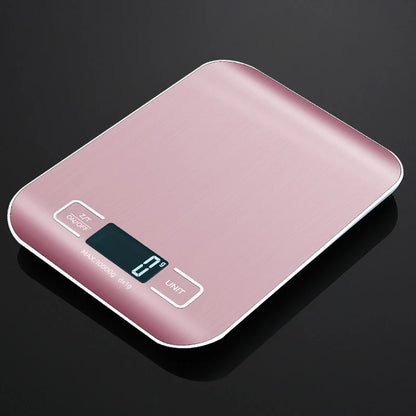 Rechargeable Kitchen Scale - LCD Display Stainless Steel Electronic Scales for Home, Jewelry, Food, Snacks Weighing, Baking Tools (5kg/10kg)