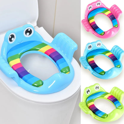 Children's Toilet Seat: Cushioned Toddler Training Aid - Handheld, Thickened, Comfortable Baby Toilet Seat