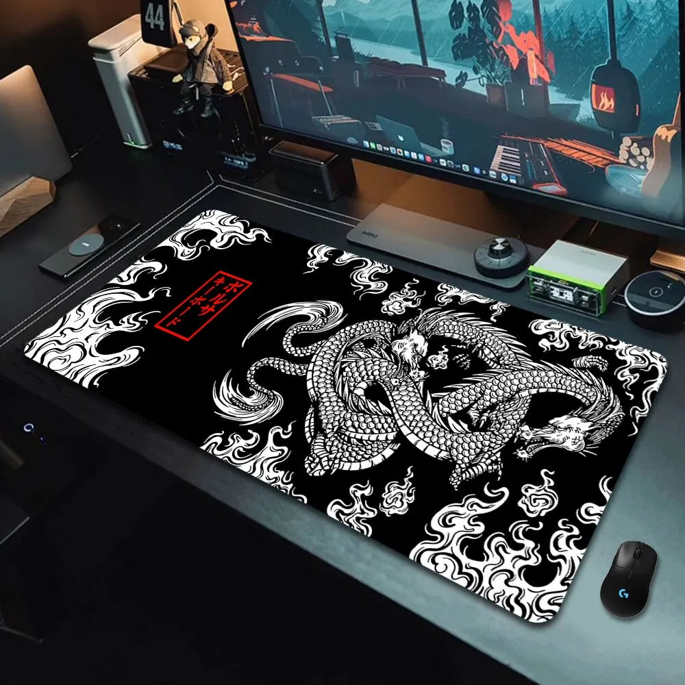 Japanese Dragon XXL Gaming Mousepad: Large Keyboard Gamer Mouse Pad - Speed Desk Mat for Anime, Available in 900x400 and 700x300 Sizes