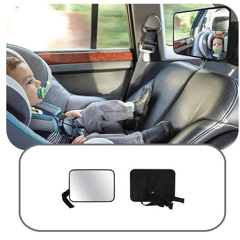 EAFC Adjustable Wide Car Rear Seat Mirror: Square Safety Monitor for Baby/Child Seat - Enhance Car Safety and Interior Monitoring