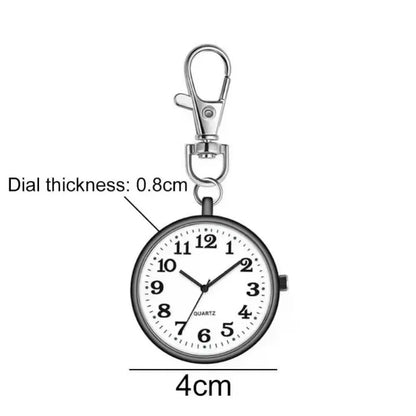 Tiny Quartz Pocket Watch with Keyring - Cute Minimalist Timepiece for Men, Women, Nurses, Doctors, and Students