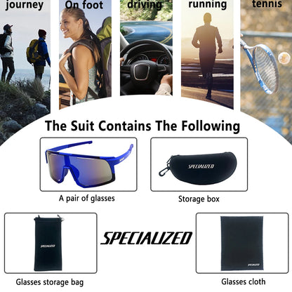 SPECIALIZED Cycling Sunglasses - Men and Women Mountain Bike Road Eyewear for Bicycle Riding, Outdoor Sports, Hiking Goggles