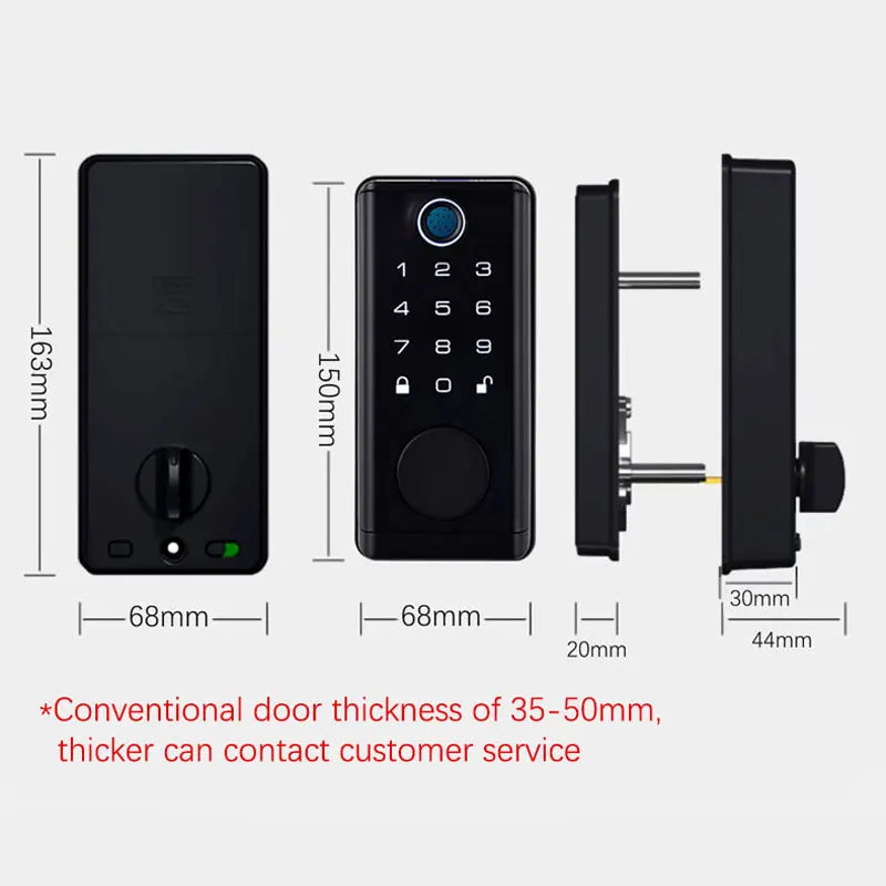 Smart Digital Electronic Door Lock - Fingerprint, Password, RFID Card, Tuya Deadbolt Keyless Entry, Biometric Security