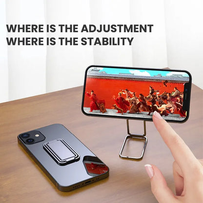 Metal Universal Finger Ring Phone Holder - 360-Degree Rotating Mini Stand Bracket with Back Sticker for Mobile Phones and Pads