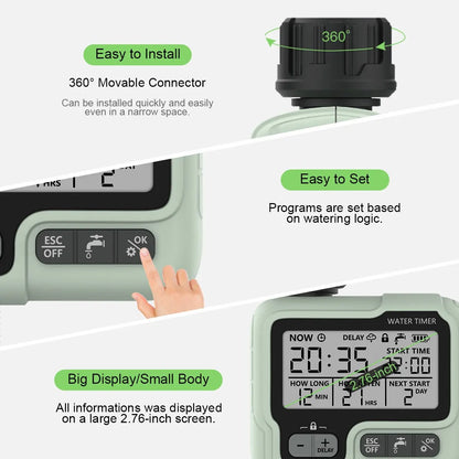 Intelligent Garden Water Timer HCT-322: Automatic Digital Irrigation Sprinkler for Outdoor Water Saving & Time Management