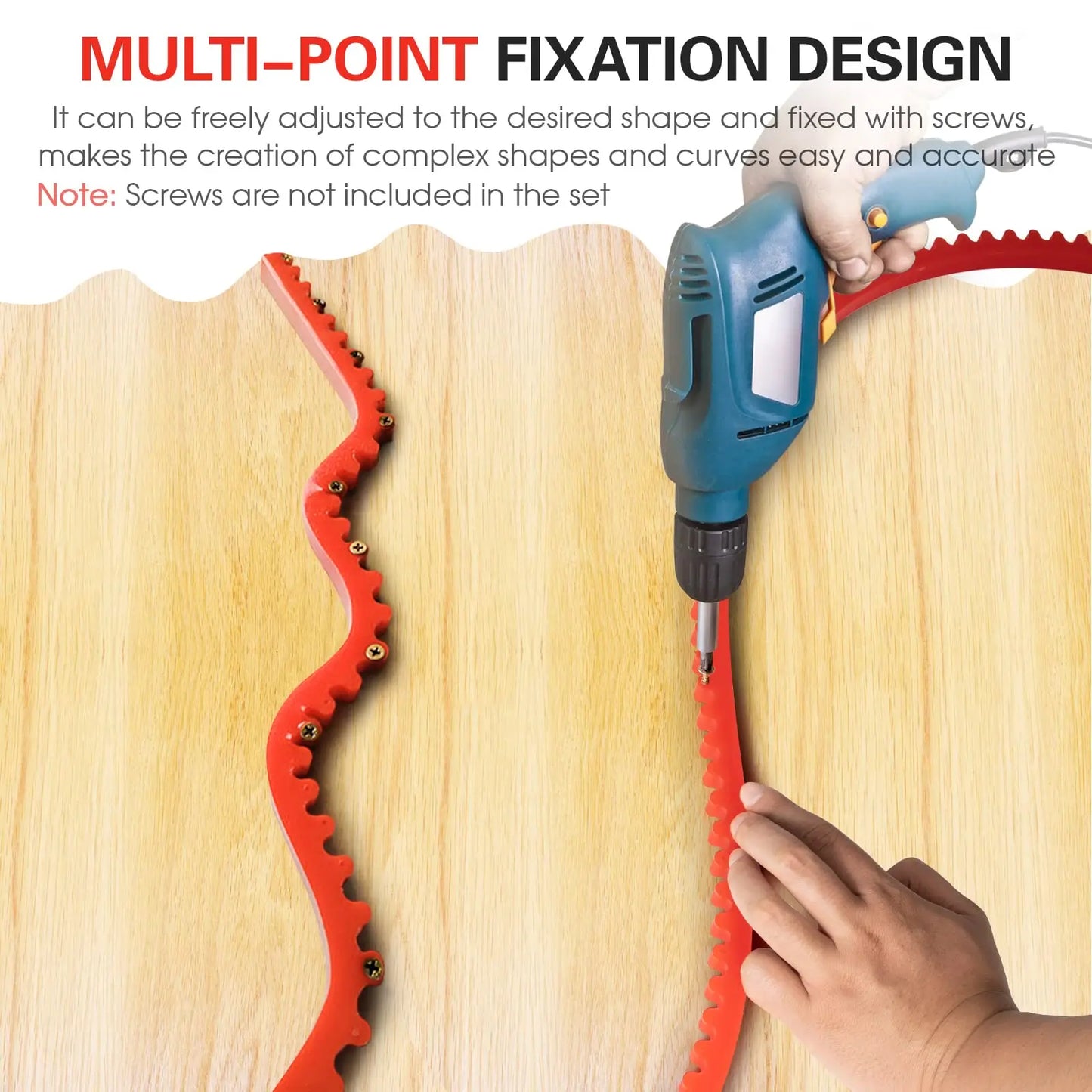 Woodworking Flexible Curve Template Guide: Special Shaped Strip Profiling Tool - Auxiliary for Wood Board Cutting and Fixing