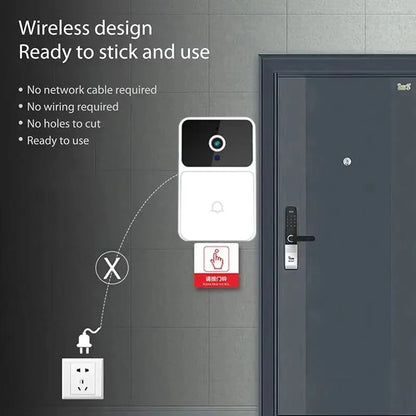 Wireless WIFI Video Doorbell Camera - Smart Home Security HD Door Bell with Night Vision - Two Way Intercom & Voice Change