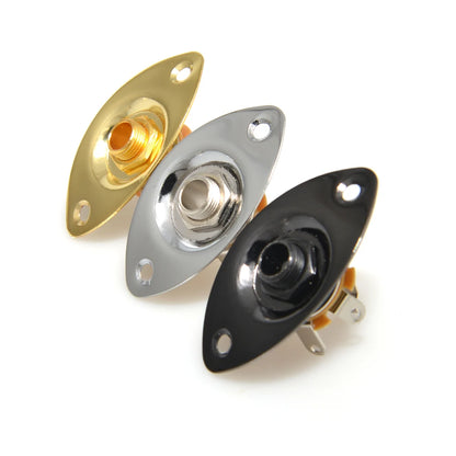 Square Style Plate Guitar Bass 1/4 Output Input Jack Socket - Electric Guitar Black Gold Chrome Guitar Parts