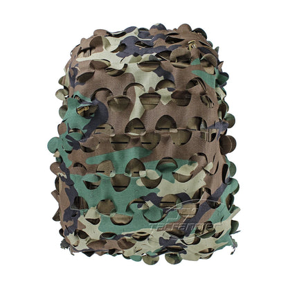 3D Camo Net Airsoft Helmet Cover - Laser Cut Nylon with Drawstring, CS Wargame Paintball Paratrooper Hunting Accessories