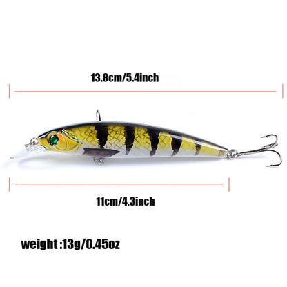 Colorful Printing Sinking Minnow Fishing Lure - 13g Artificial Bait, Available in 1pc or 3pcs Pack, Cool Tackle for Anglers