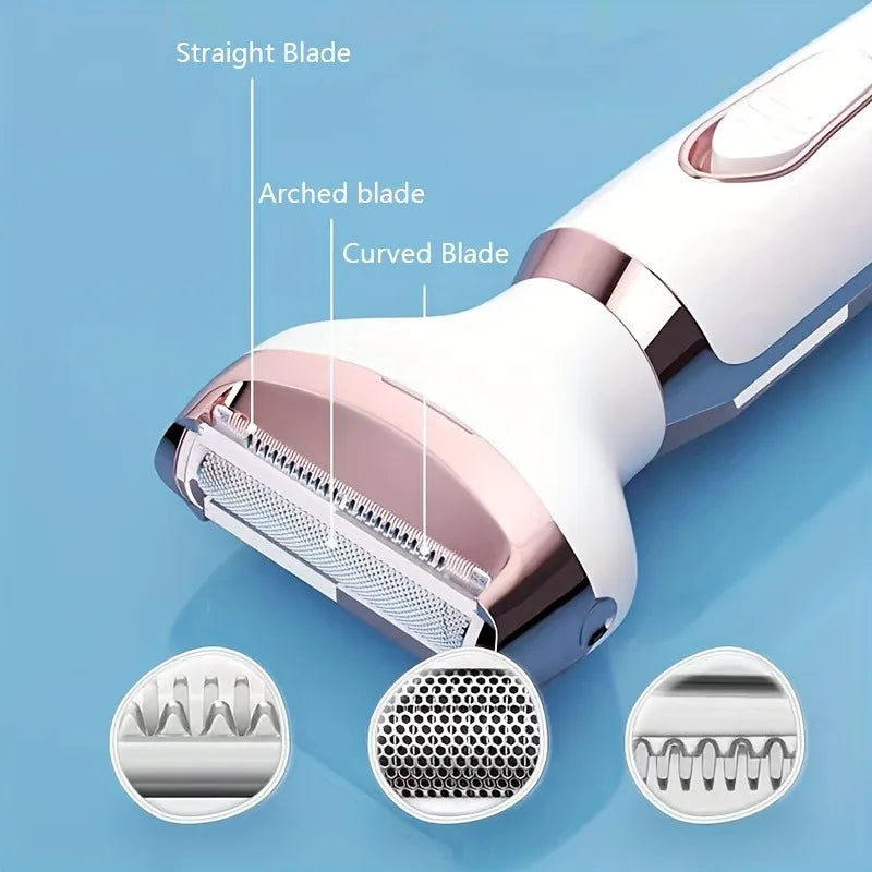 4 in 1 Electric Lady Shaver - Painless Body Hair Removal Epilator, Cordless Trimmer Razor, Perfect Gift for Women