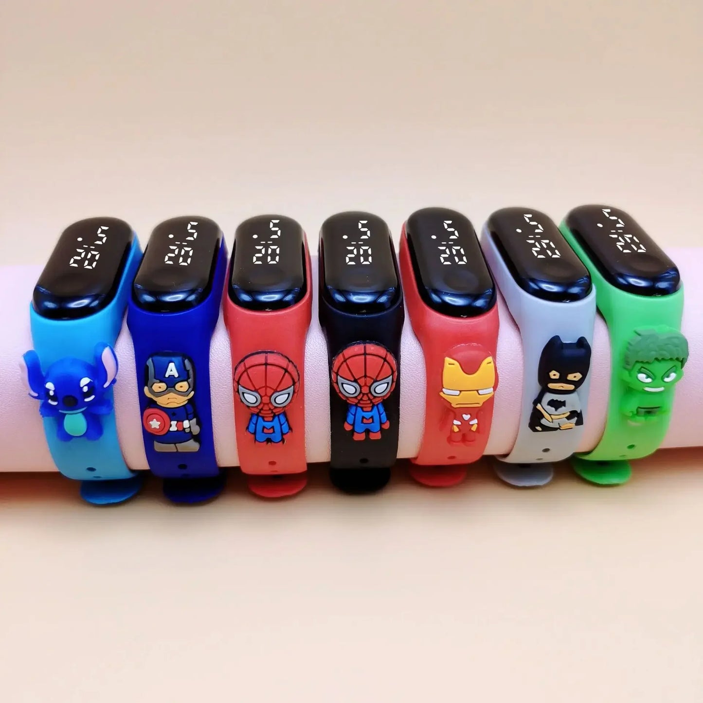 Marvel Children's Watch – Cartoon Fashion Electronic Digital LED Display, Waterproof Holiday Gift for Kids