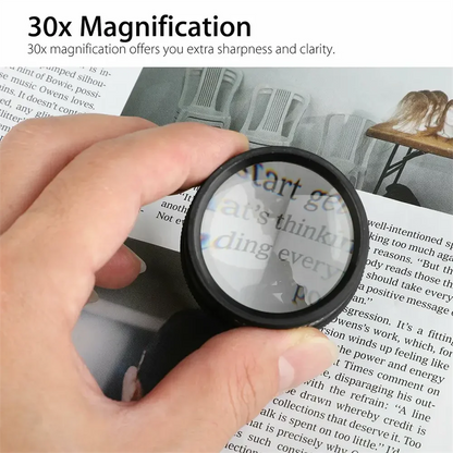 Pocket-Sized 30x36 Optical Magnifying Glass: Portable Magnifier for Jewelry, Coins, Stamps & Watch Repair