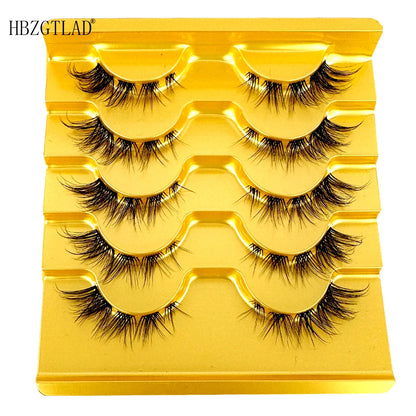 3D Clear Band Segmented Lashes - Wispy Mink Eyelashes for Fluffy Cat Eye Look, Individual Natural-Looking Manga Lashes