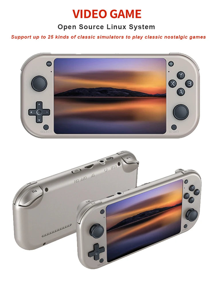 BOYHOM M17 Retro Handheld Game Console - 4.3 Inch IPS Screen, 64GB Portable Video Player with Open Source Linux System