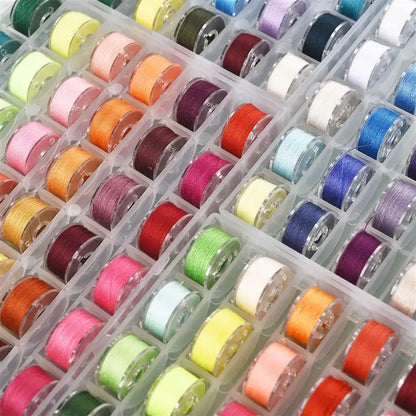 25/20 Colors Set Bobbin Thread Polyester Spools - Sewing Machine Bobbins with Storage Box for Embroidery and Sewing Accessories