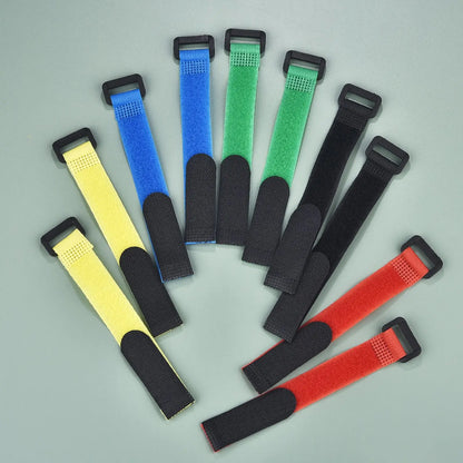 10Pcs Reusable Nylon Hook Loop Straps - Reverse Colored Fastening Tape, Self-Adhesive Cable Ties for Secure Bundling