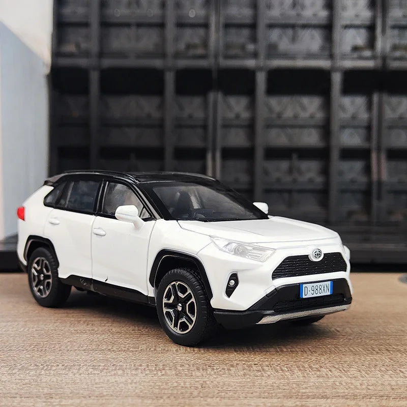 1:32 Scale 2023 RAV4 SUV Die-Cast Toy Car Model with Sound, Light, and Pull-Back Function - Perfect Collectible Birthday Gift for Children