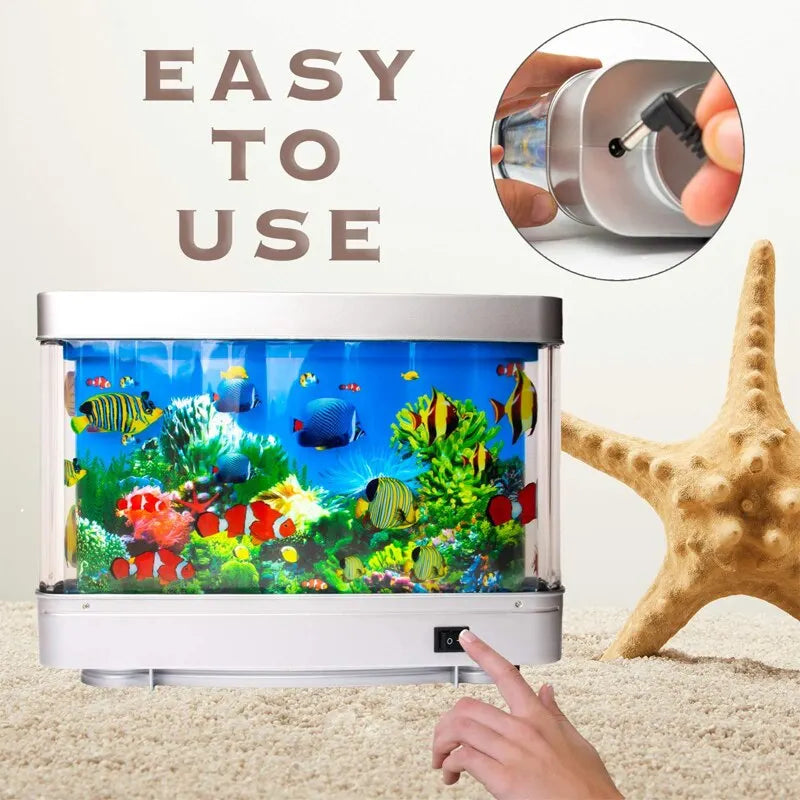 Artificial Tropical Fish Tank Lamp: Virtual Ocean in Motion Night Light, Aquarium Decor - Perfect Halloween & Christmas Gift Toy for Children