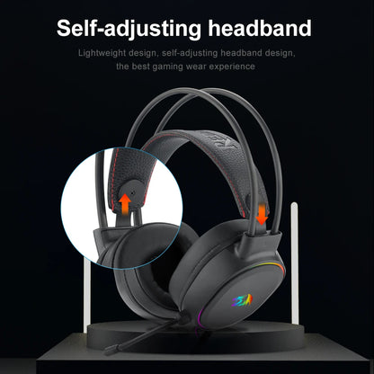 REDRAGON G588 RGB Gaming Headphones – 7.1 USB Surround Sound Computer Headset with Microphone for PC and Laptop