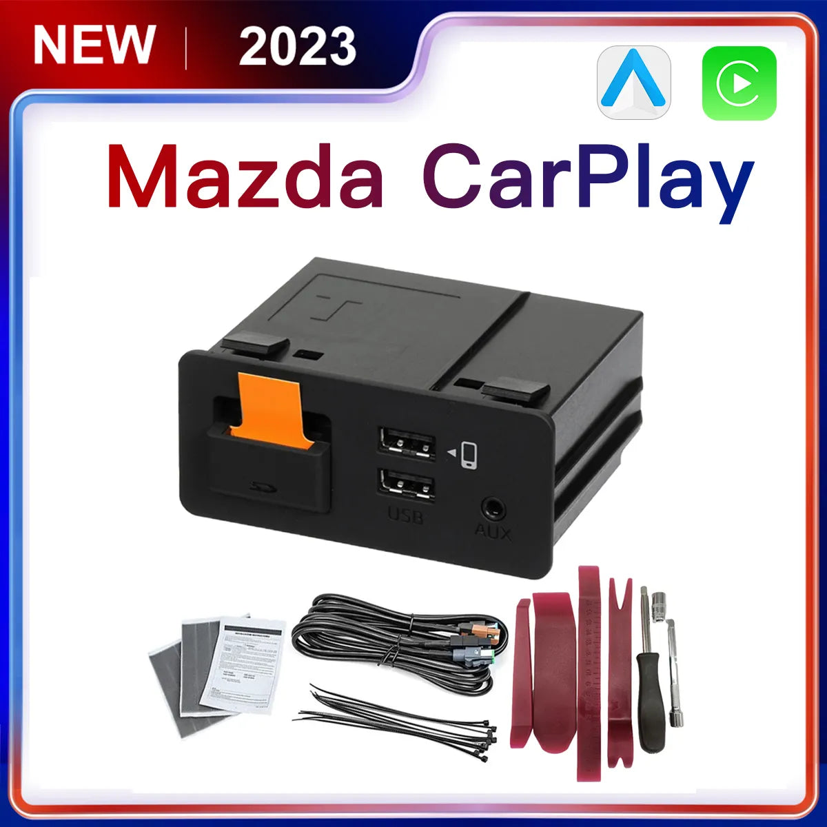 New Upgrade Apple CarPlay & Android Auto USB Hub Adapter for Mazda | CX3 CX5 CX8 CX9 MX5 Miata | Retrofit Kit TK78669U0C