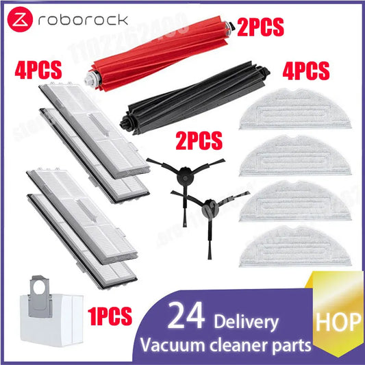 Roborock S8 Pro Spare Parts: DuoRoller Main Side Brushes, Mop Cloths, HEPA Filters, Dust Bags Accessories