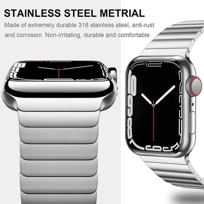 Titanium Color Strap for Apple Watch – Stainless Steel Bracelet for Ultra 2 49mm, 45mm, 44mm, 42mm, 41mm, 40mm, Fits iWatch 9, 8, 7, 6, SE, 5, 4